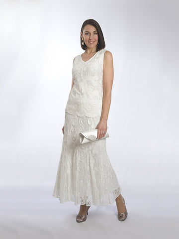 Ivory Cornelli Lace Skirt