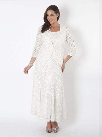 Ivory Lace With Cornelli Embroidered Trim Jacket - Sizes 10 - 24