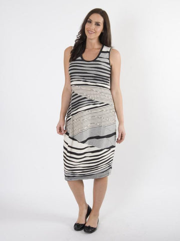 Black & White Stripe Jersey Dress